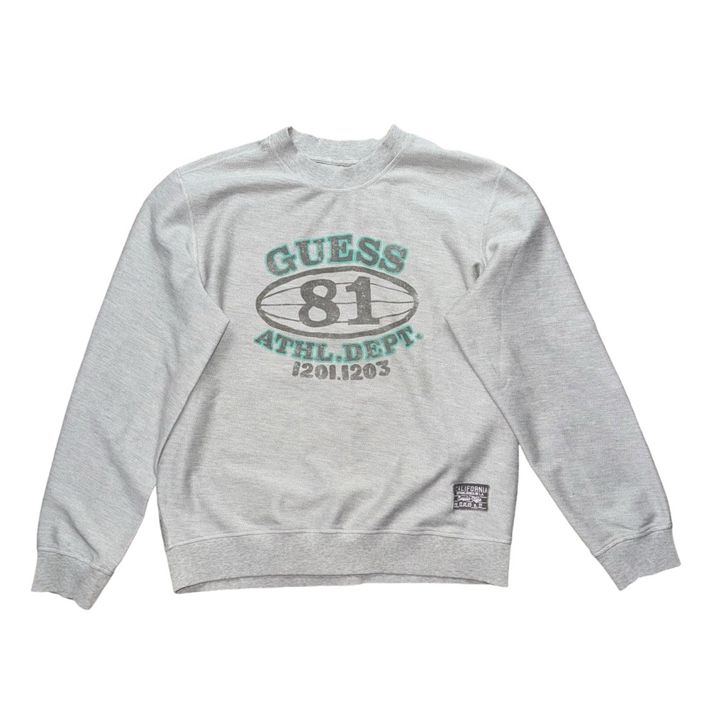 Guess Sweatshirt With Vintage Globe Logo In Gray